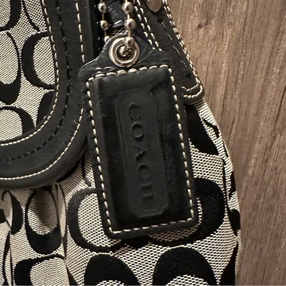 Vintage Y2K Coach F15203 Soho Black Gray Signature Sufflette Shoulder Bag - Picture 5 of 7